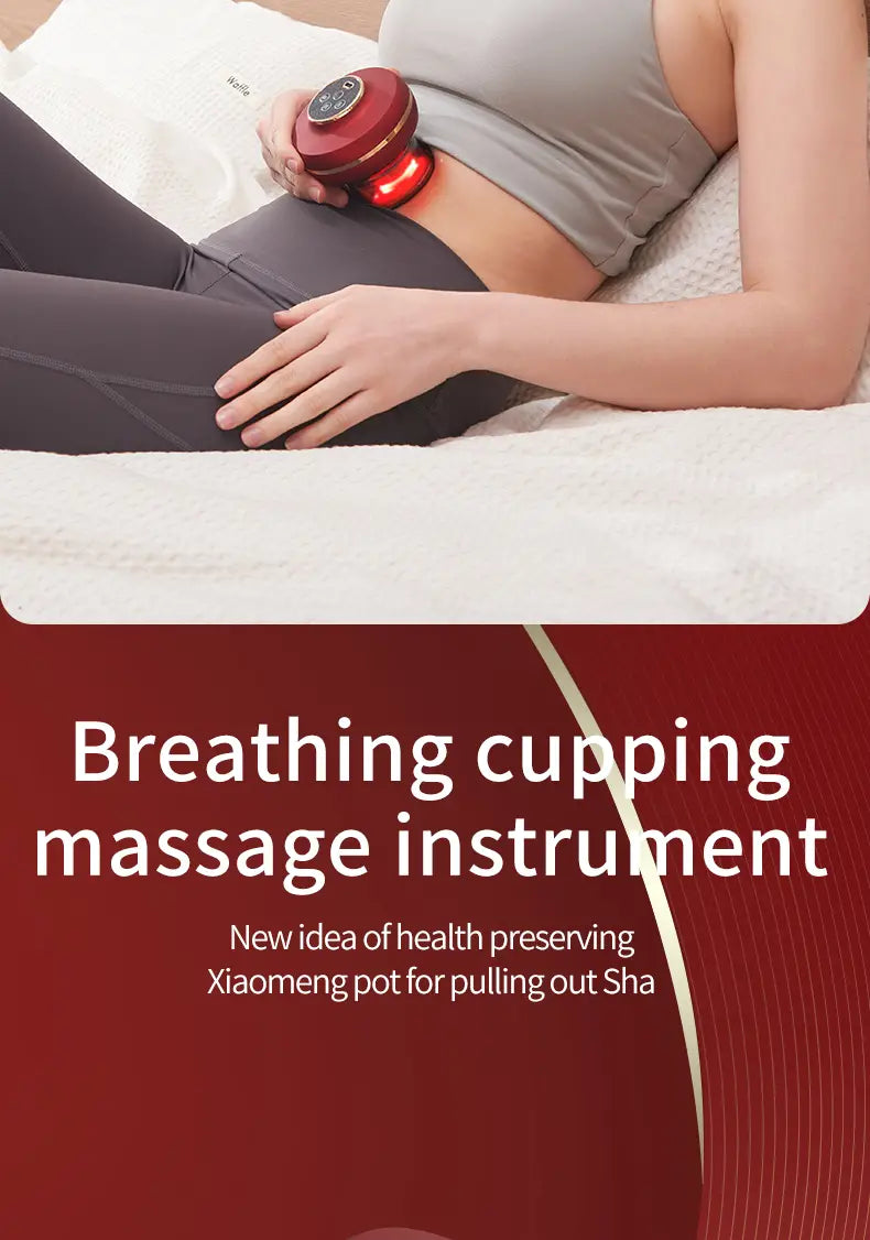 Portable Electric Cupping Massager with Red Light (2 Cups)